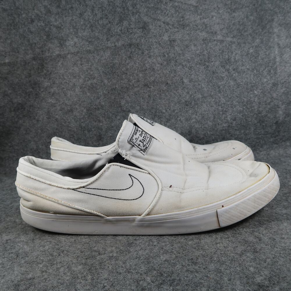 Nike Shoes Mens 13 Slip On Sneakers Zoom Stefan Janoski SB Casual Canvas White